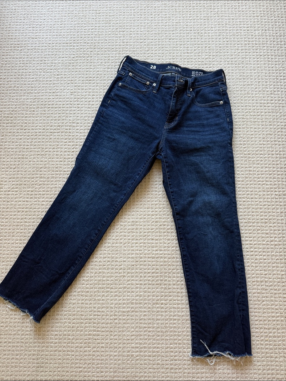 J. Crew Dark Indigo Cropped Straight Jeans